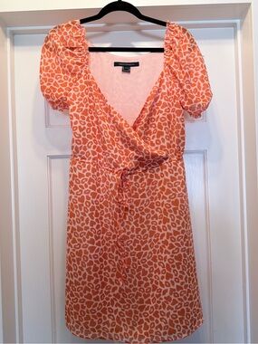 French Connection Orange Animal Print Mini Dress
